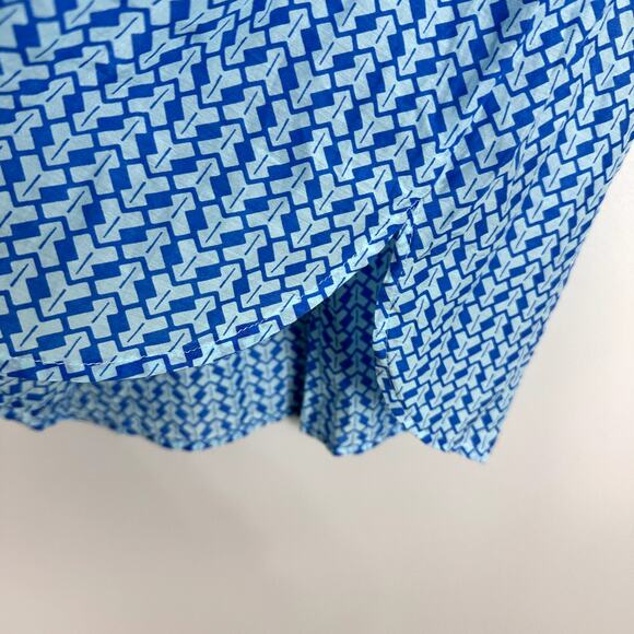 J.Crew Silk Blue Arrow Print Tassel Embroidered Sleeveless Tank top Size 8 - Picture 8 of 10